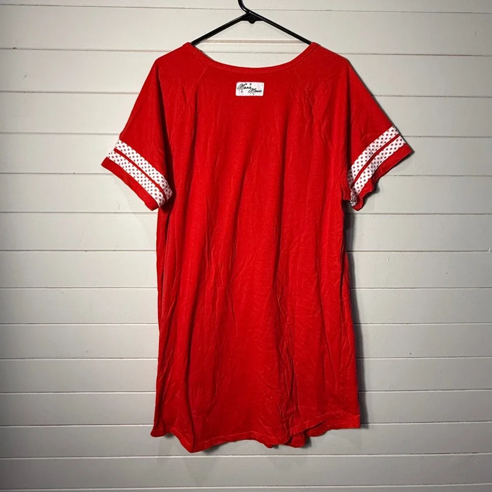 Disney Parks Minnie Mouse Red Polka Dot Sleep Shirt Nightgown Dress XL XXL - Picture 3 of 10